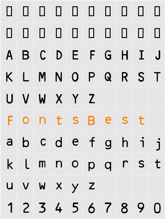 OCR-B Character Map