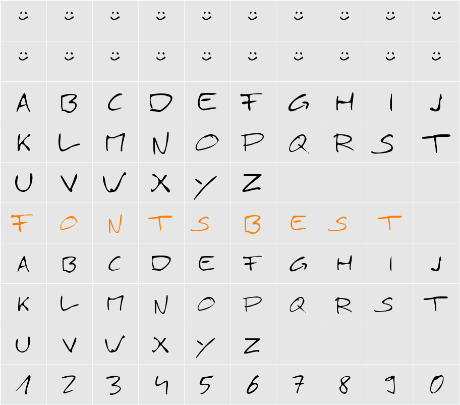 Simply21 Character Map