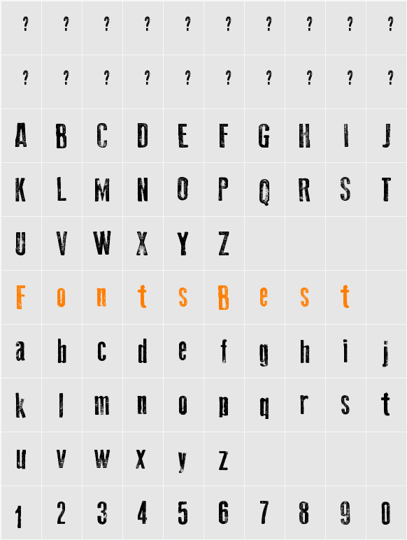 Old Press Character Map