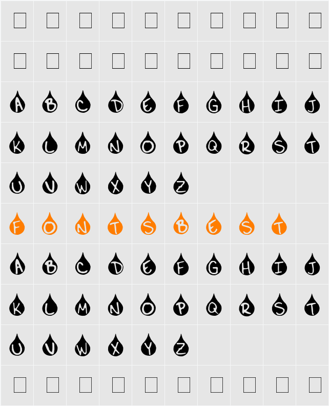 Teardrop Character Map