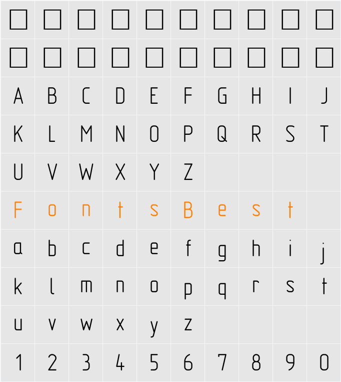 GOST type A Character Map