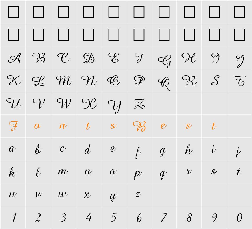TrSah Amazone BT Character Map