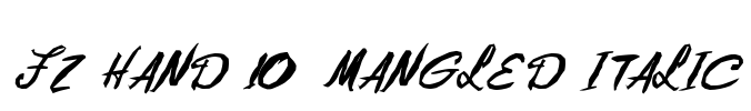 FZ HAND 10 MANGLED ITALIC Font Image
