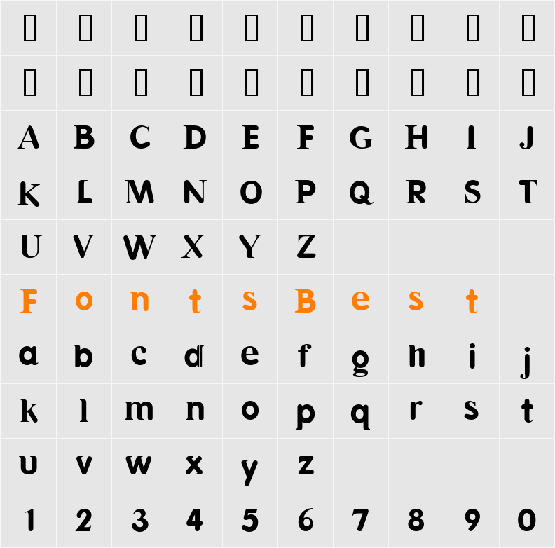 Halvar Character Map