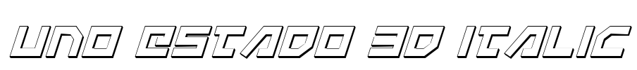 Uno Estado 3D Italic Font Image