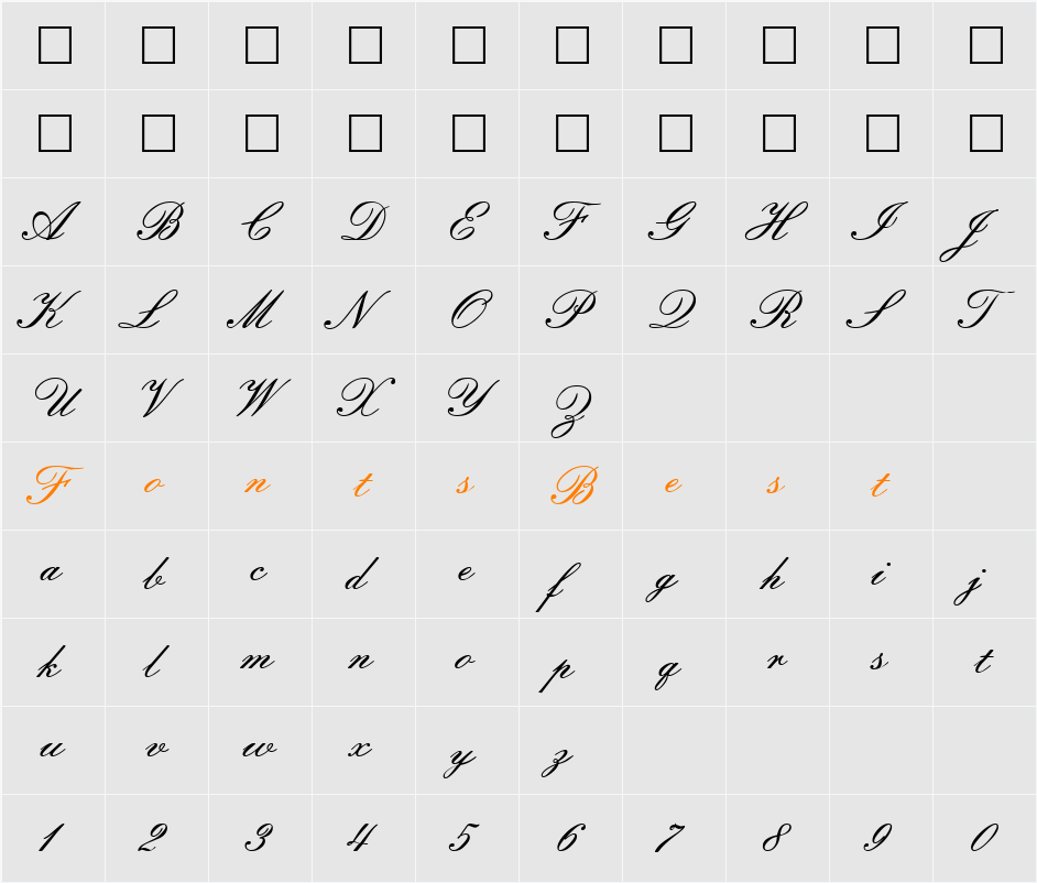 Empire Script Character Map