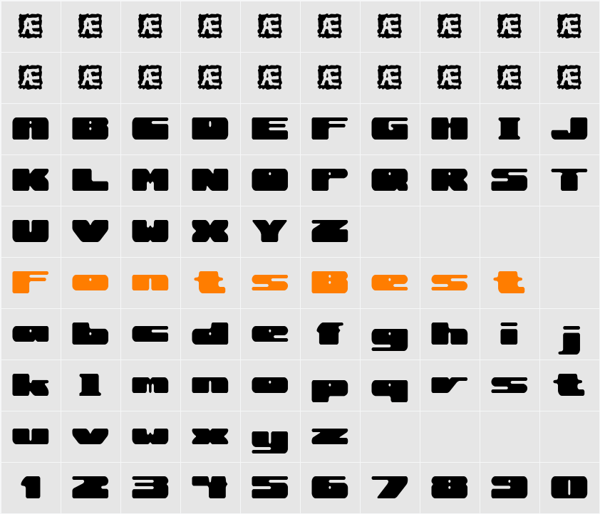 Rotund BRK Character Map