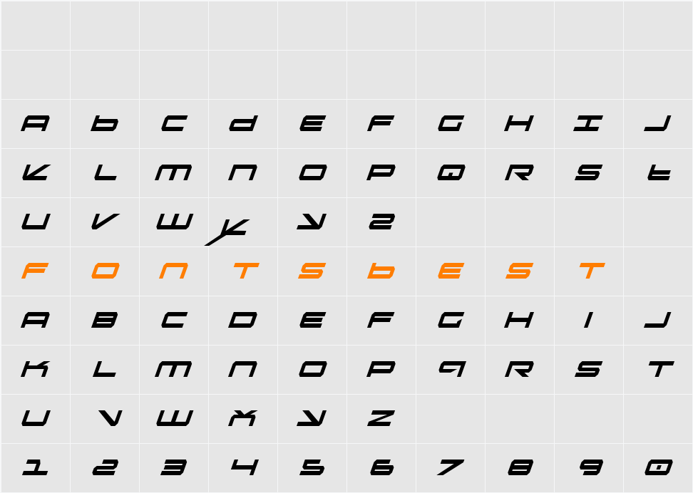 Oramac ItaliCon Character Map