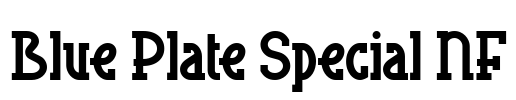 Blue Plate Special NF Font Image
