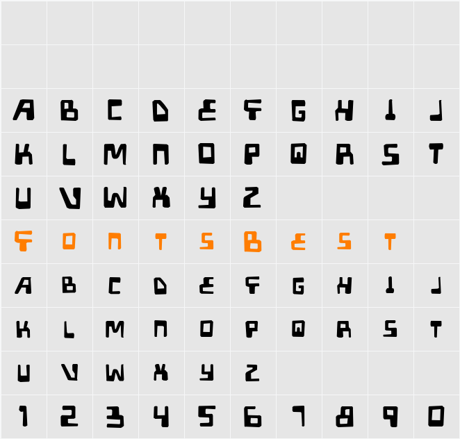 XPED Distressed Character Map