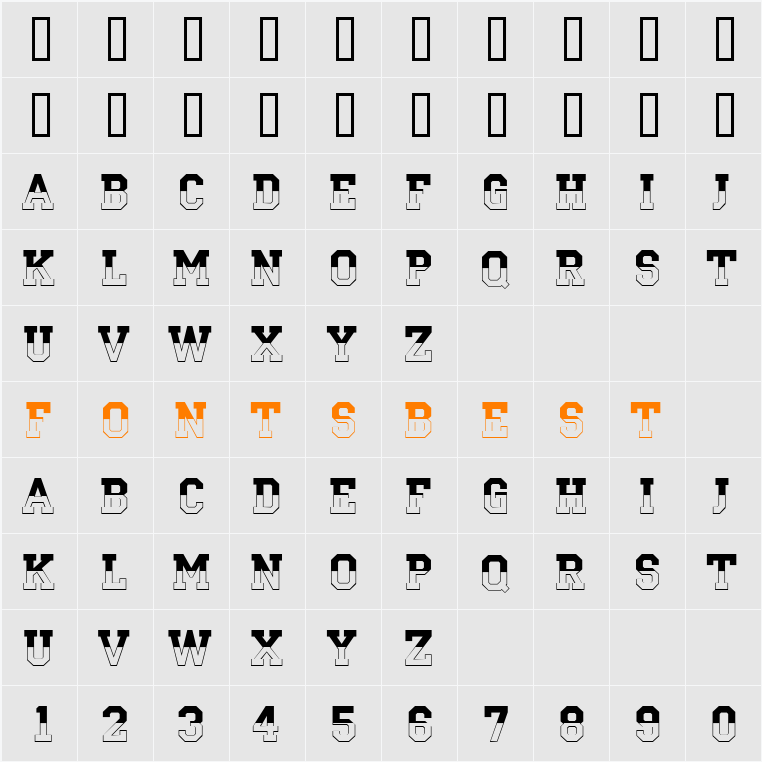 a_CampusB&W Character Map