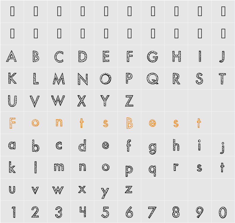 KBYouveBeenSpotted Character Map