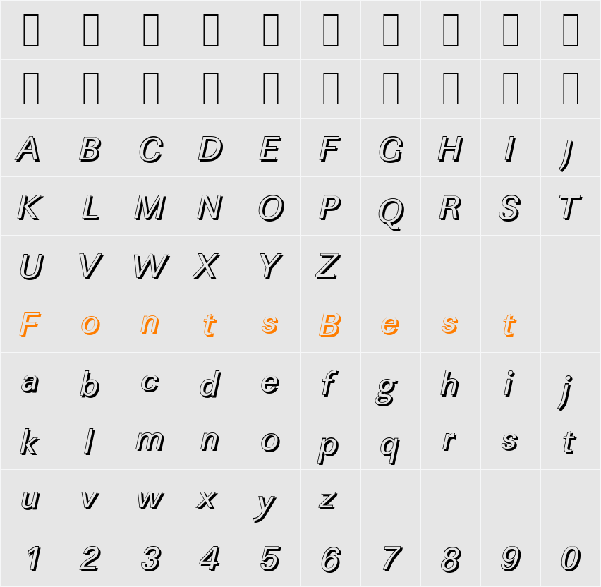 LinearSh Character Map