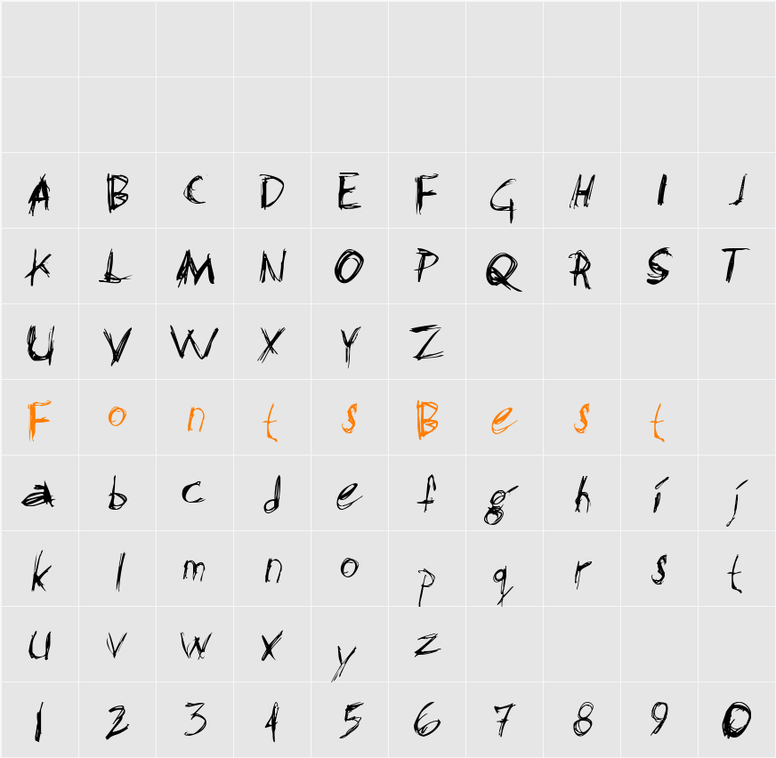 Shashasha Character Map