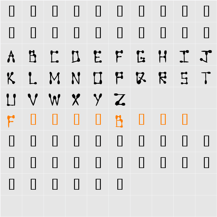Sporktype Character Map
