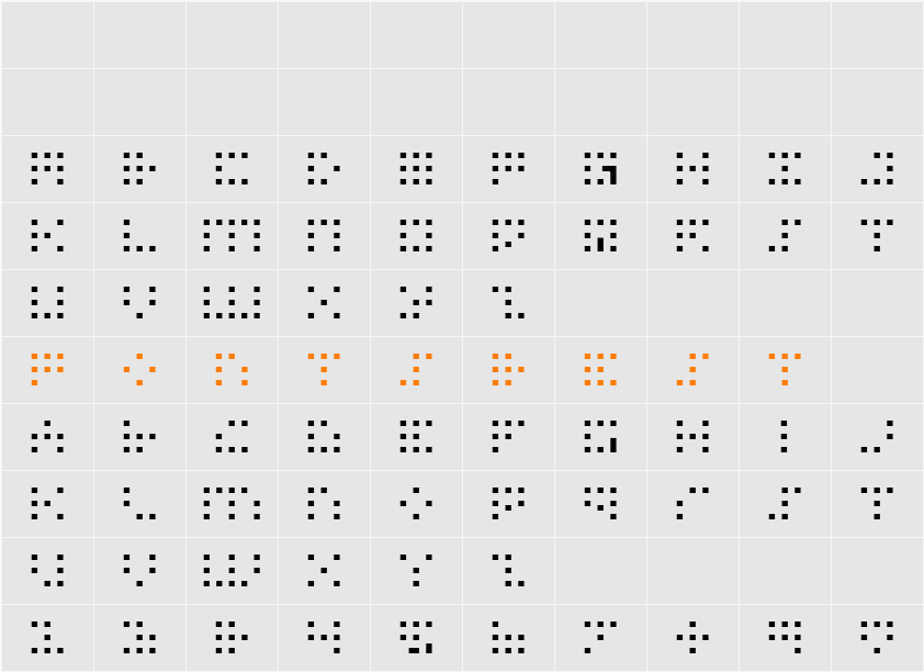 Iconian Light Character Map