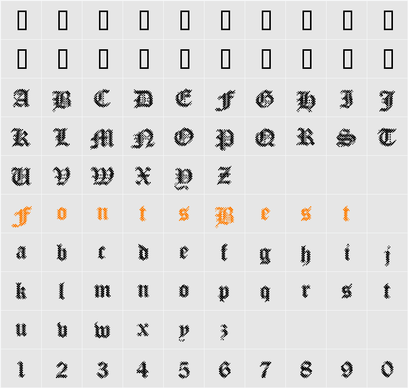 PalimpsestDark Character Map