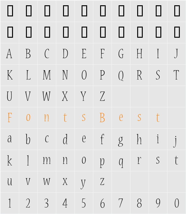 NuevaMM Character Map