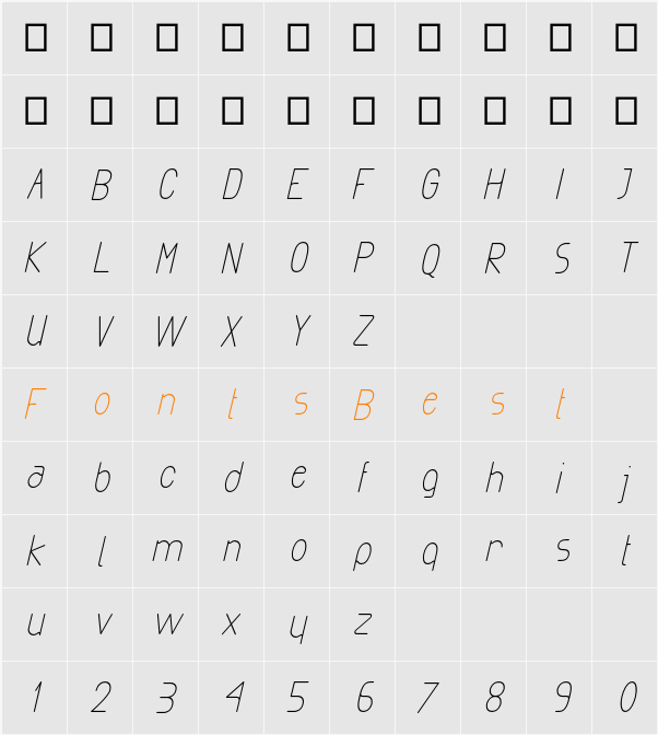 Exacta Character Map