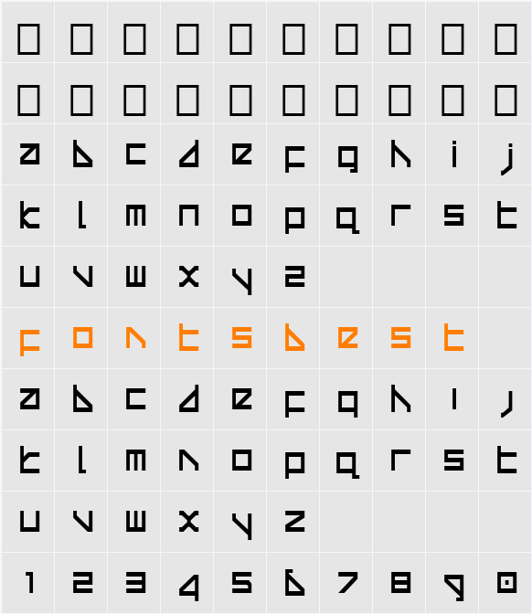 Delta Ray Condensed Character Map