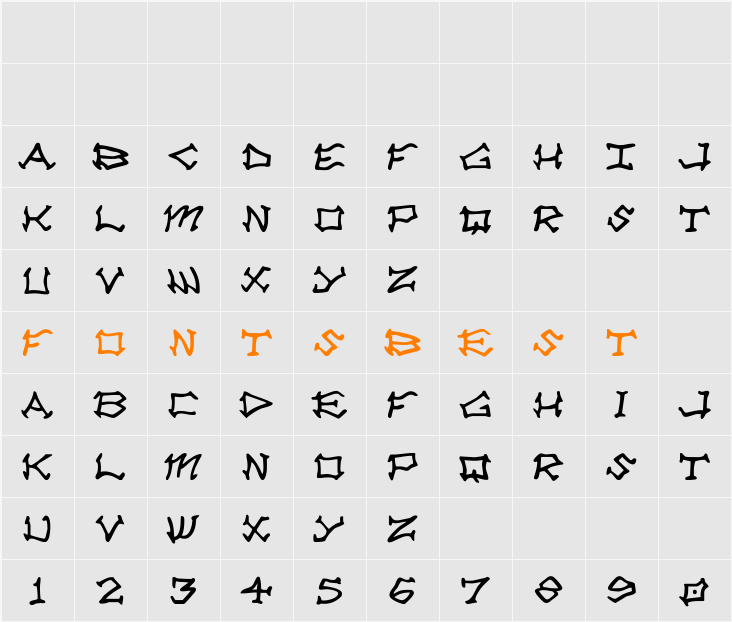 Rad Zad Character Map