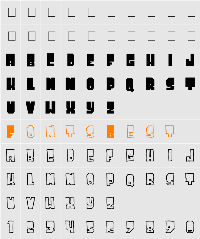 Tuskey-San Character Map