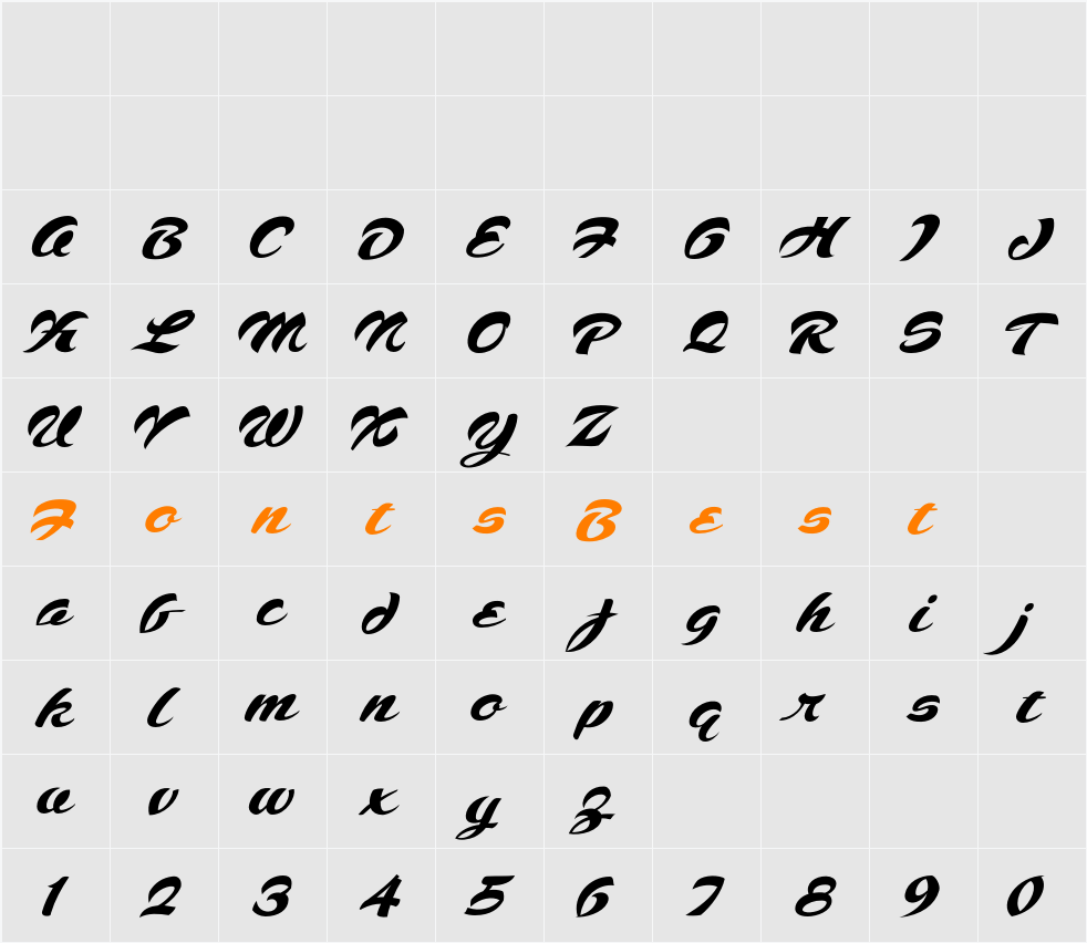 Voodoo Script Character Map