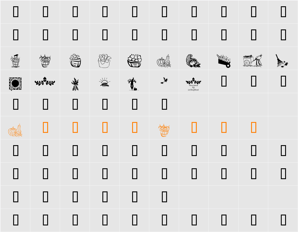LCR Autumn Harvest Dings Character Map