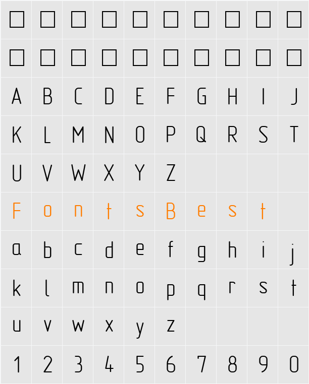 GOST type A Character Map
