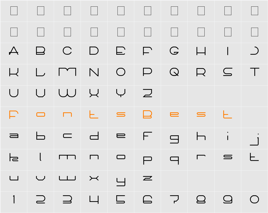 TECHNO CAPTURE Character Map