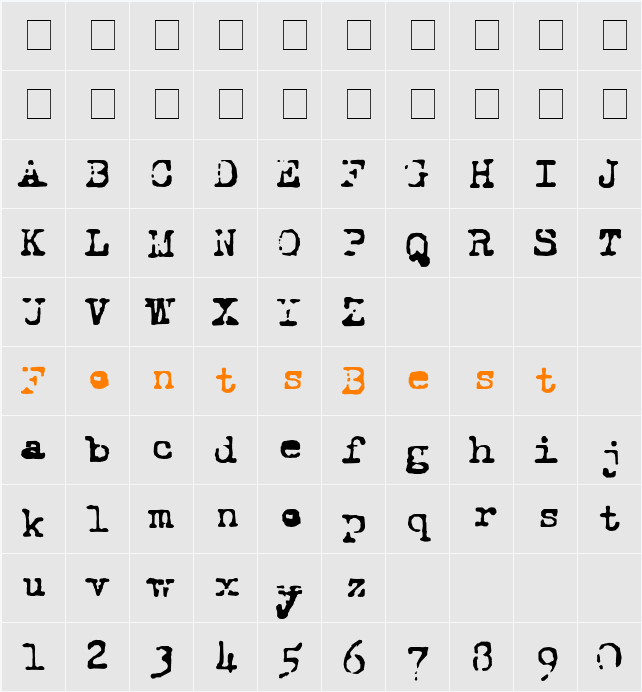 Royal Fadeing Character Map