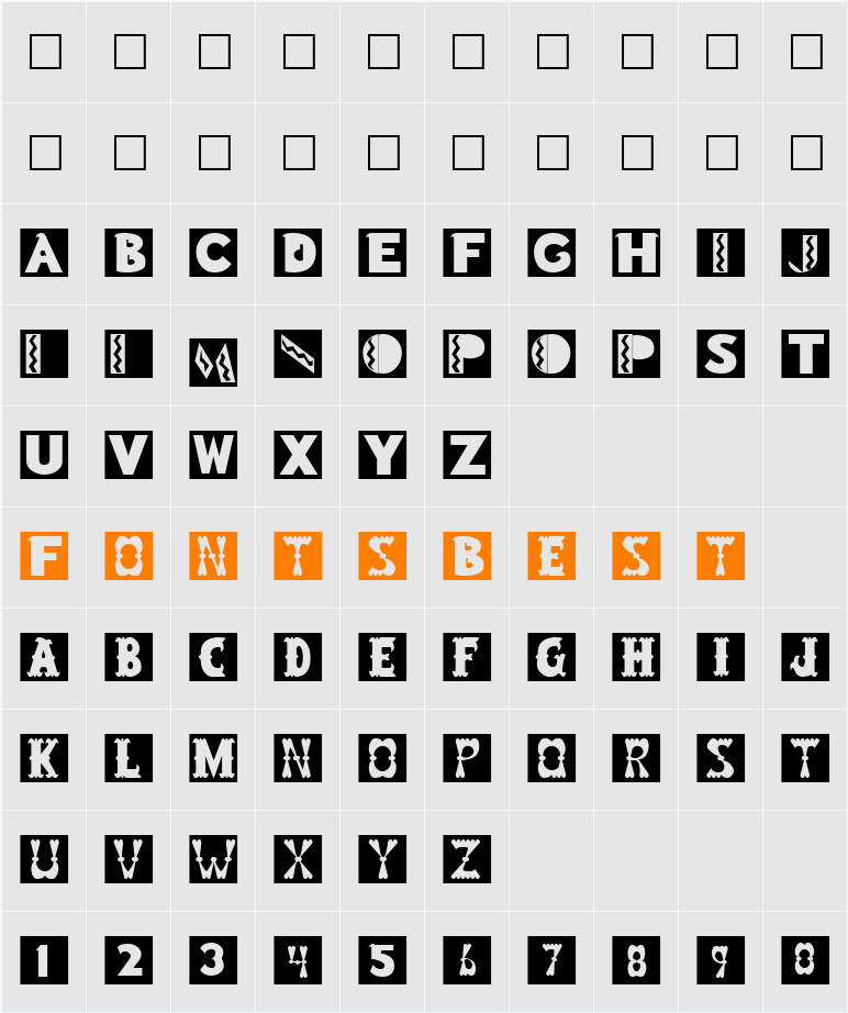 ToyBlock Character Map