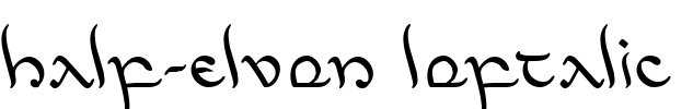 Half-Elven Leftalic Font Image