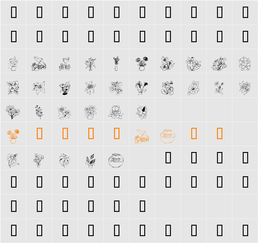 KR Bloom Bonanza Character Map
