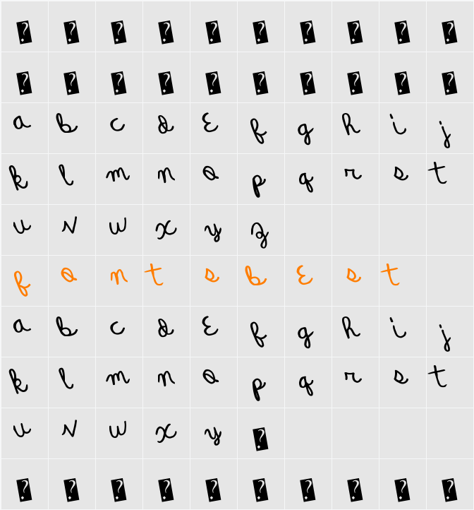 QuickRodeo Character Map