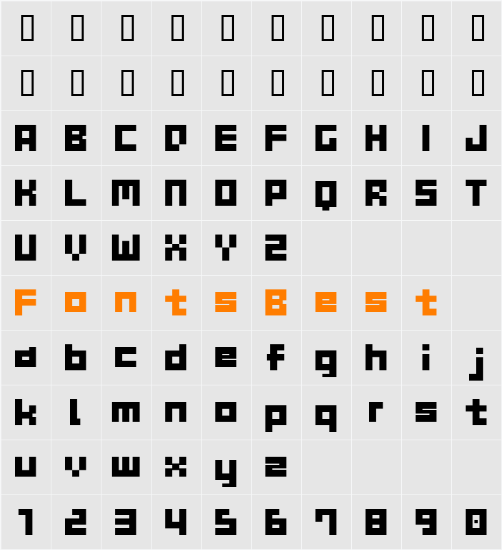 GAU_font_cube_B Character Map