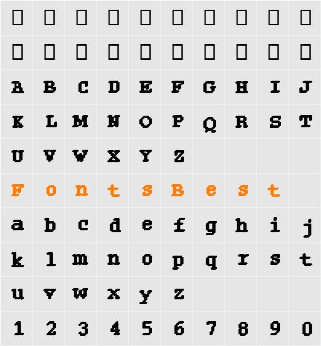 Rough29 Becker Character Map