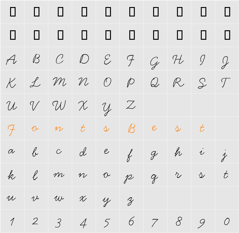 Handsome Light Character Map