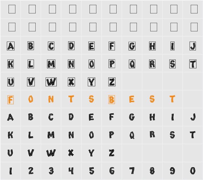 Tango Chips Character Map