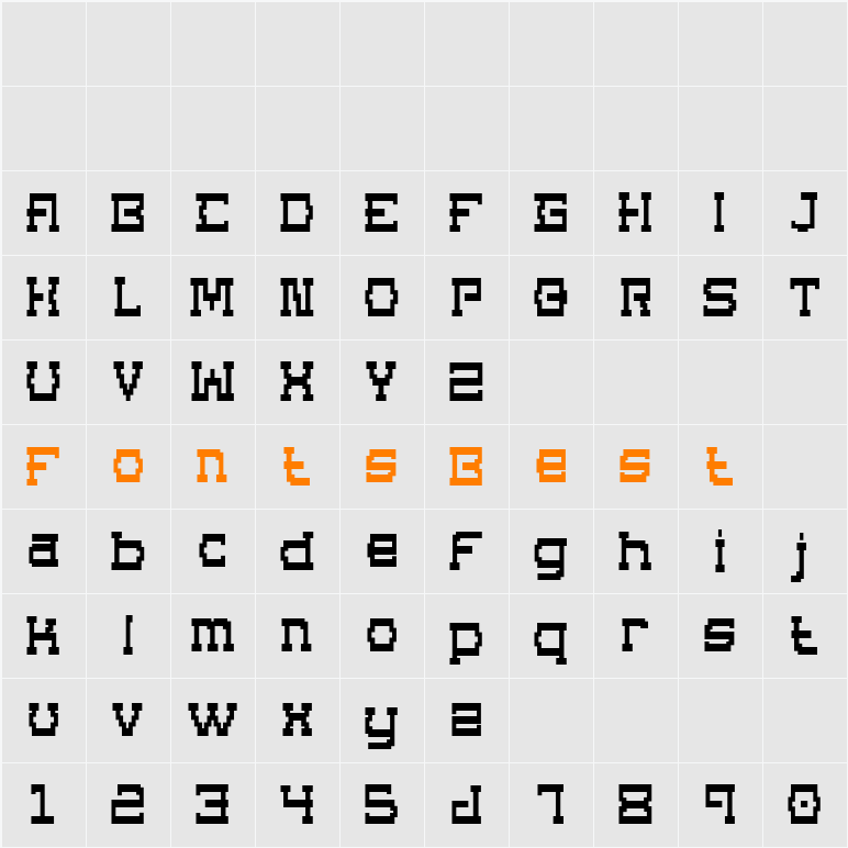 Superago Bold Character Map
