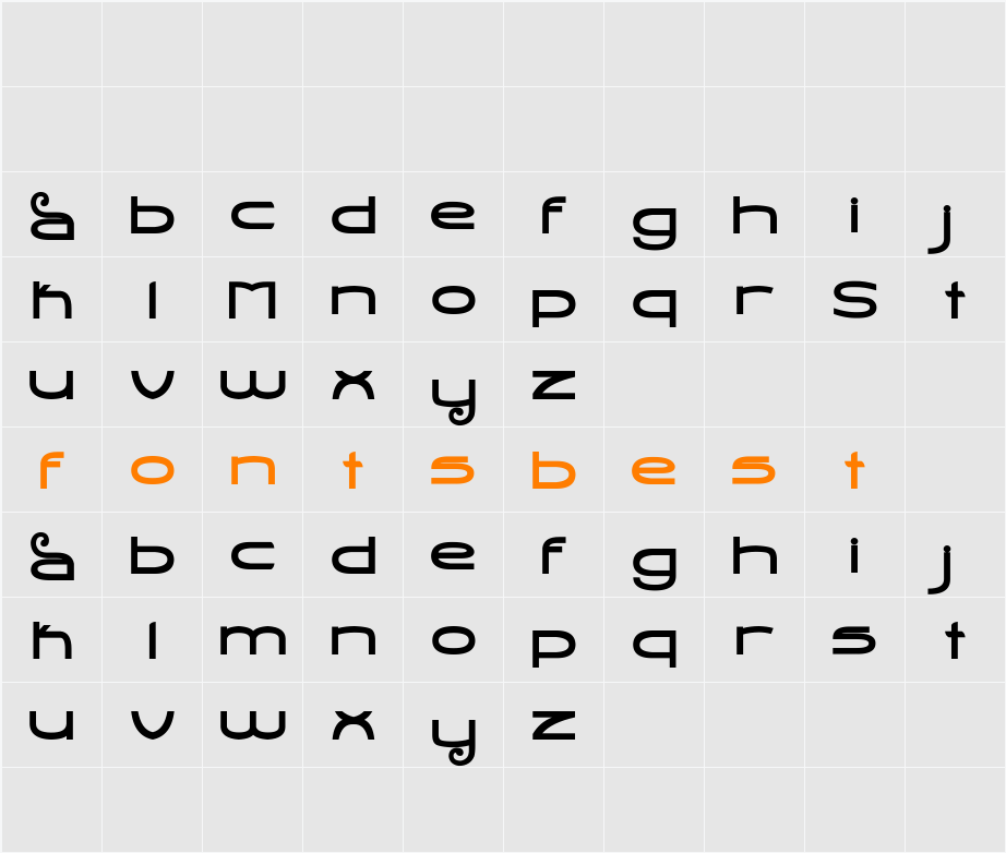 Stealth Magnum Bold Character Map