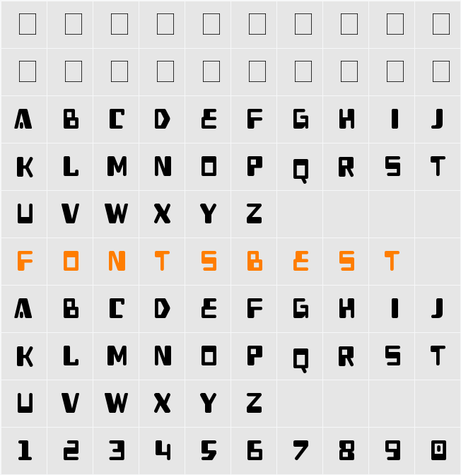 Heavy Data Character Map