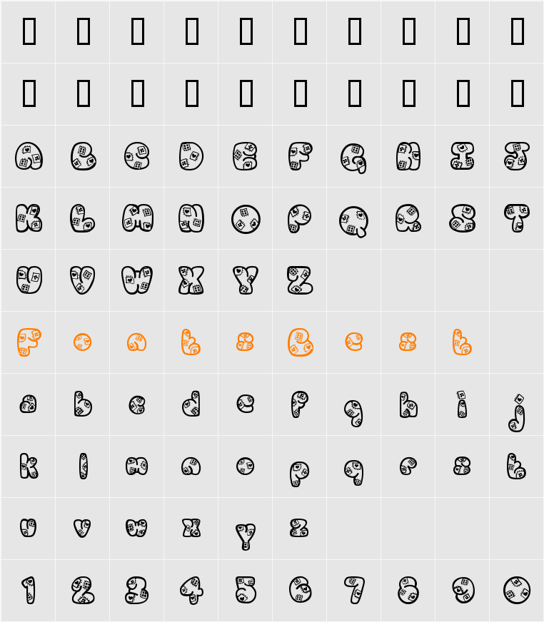 Patches Character Map