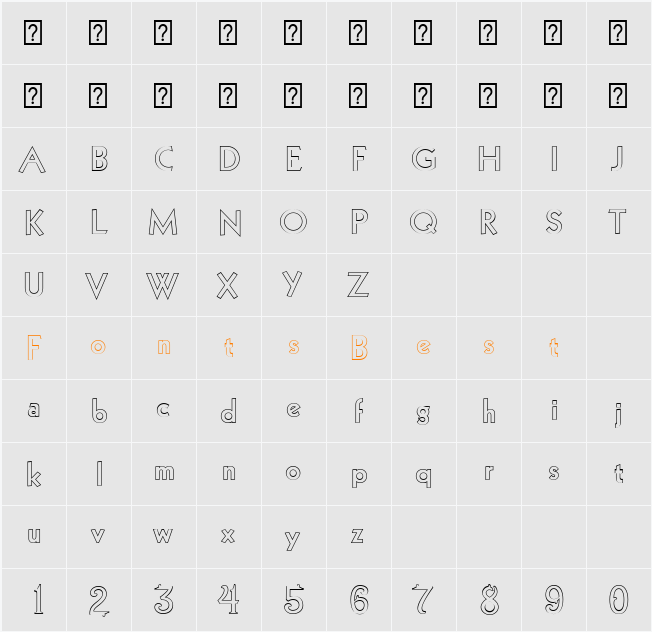 Kufi LT Outline Regular Character Map