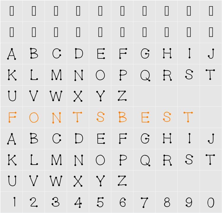 GelDoticaPlainLight Character Map