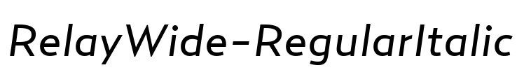 RelayWide-RegularItalic Font Image