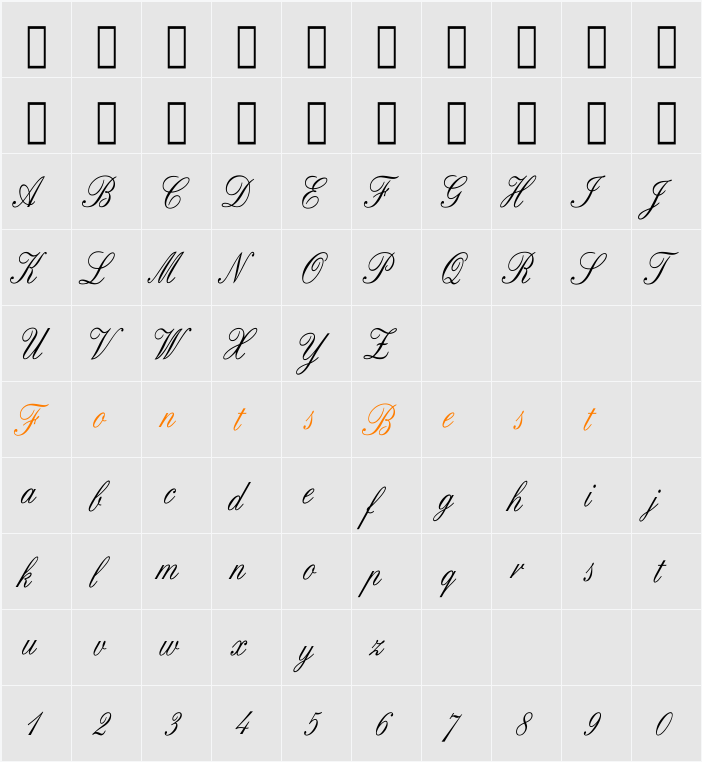 English Cn Character Map
