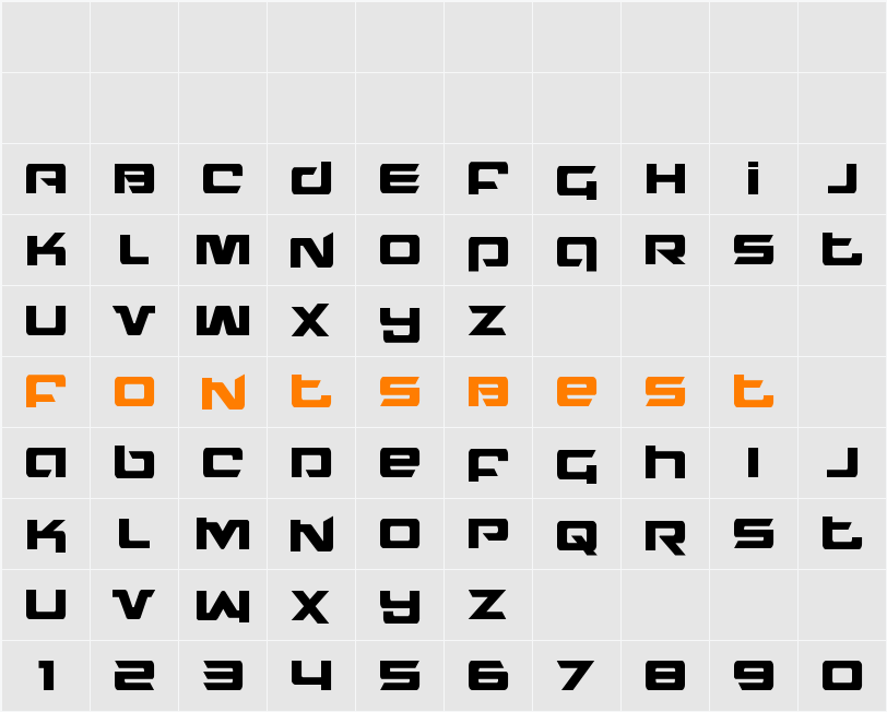 Northstar Condensed Character Map