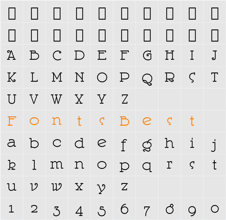 Picayune Intelligence BT Character Map