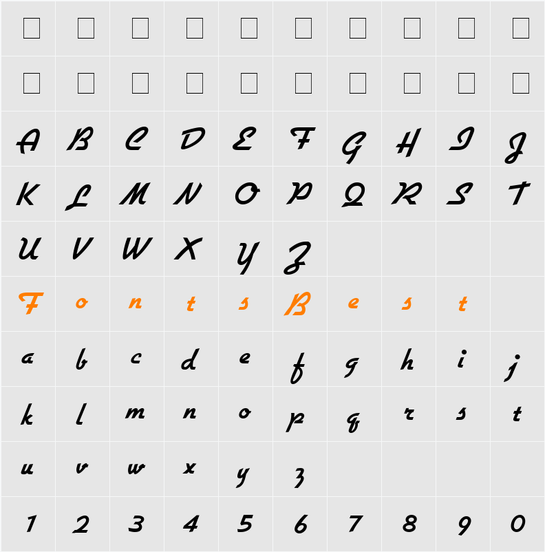 924-CAI978 Character Map